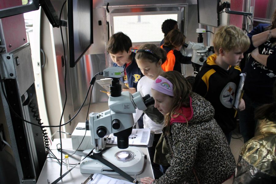 BioBus brings mobile science lab to Siwanoy, allowing students to explore microscopic worlds