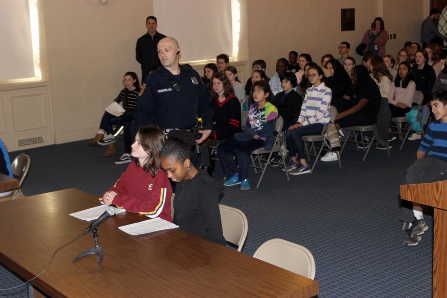 Pelham eighth graders participate in mock trial at town court