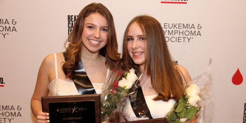 Sophia Shulzhenko (left) and Margot Wies at the LLS Student of Year Gala.