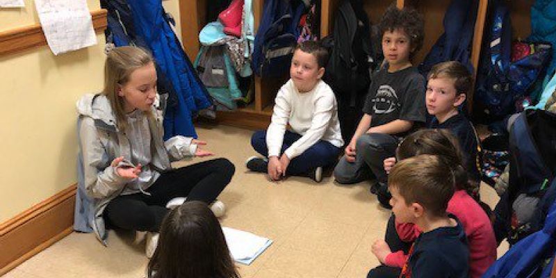 Sixth grade fairy-tale authors chosen to share their stories with Pelham second graders