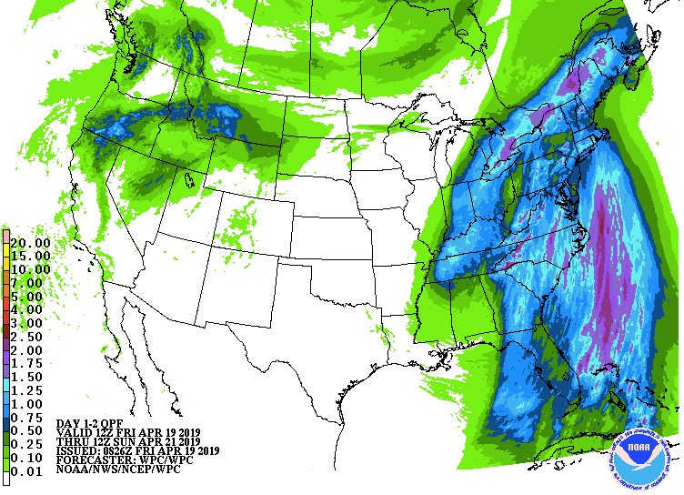 Big system to bring lots of rain to East Coast over holiday weekend