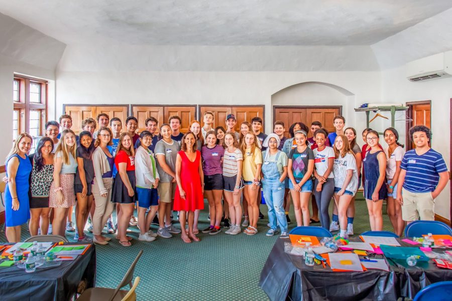 Assemblywoman Amy Paulin (center) met with Pelham Togethers teen summer interns.