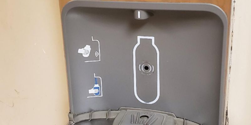 Area to fill water bottles in new Pelham schools water fountains.