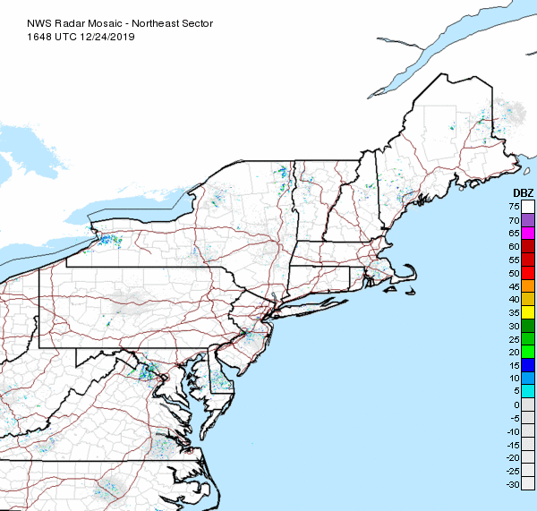 National Weather Service: Radar clear, forecast for cool, dry Christmas Day in low 40s