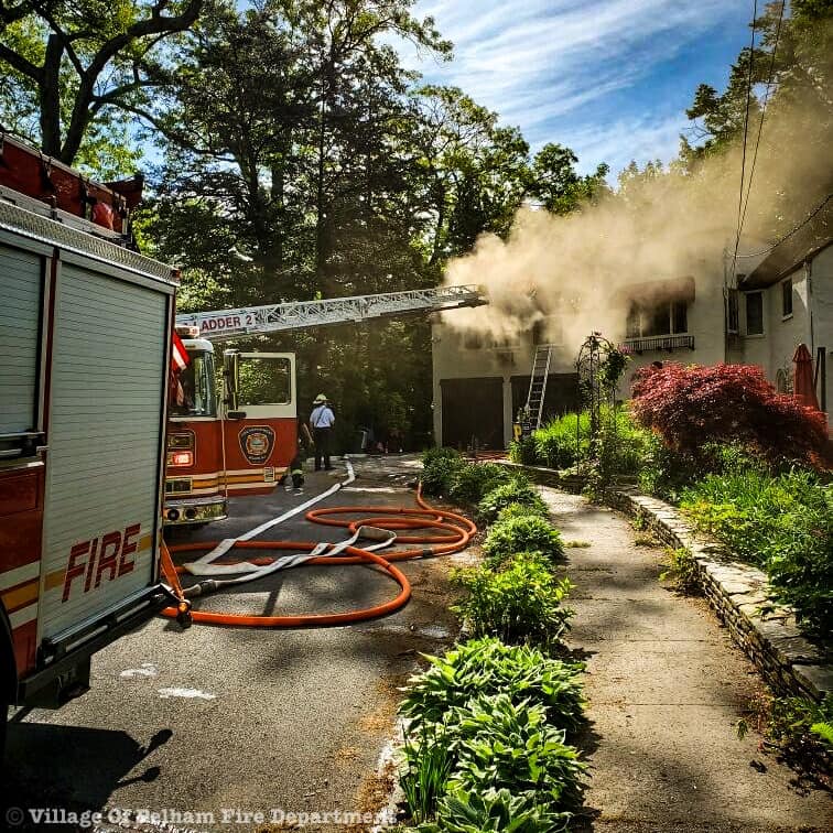 The Pelham Fire Department fought a blaze on Benedict Avenue.