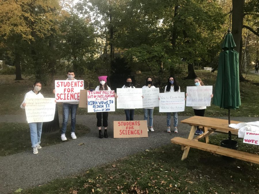 Pelham Eliminates Plastic marches to raise awareness of presidential candidates energy policies