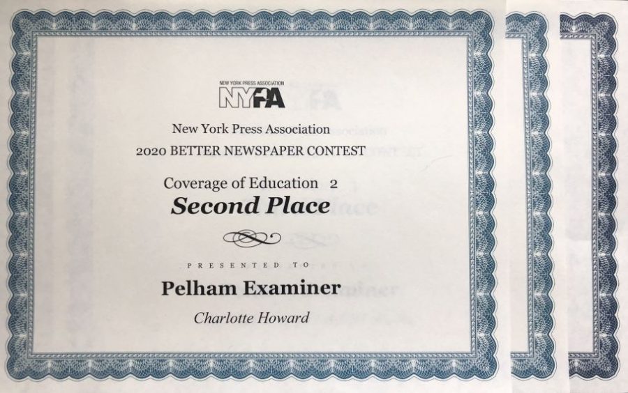 Pelham Examiner wins awards for news, education and healthcare coverage from state press association