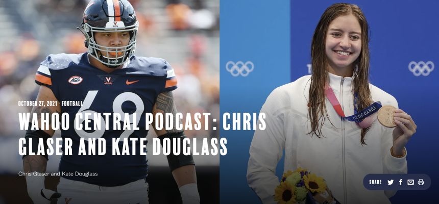 Kate Douglass talks to UVA podcast about Olympics, Pelham watch party, reaction in town