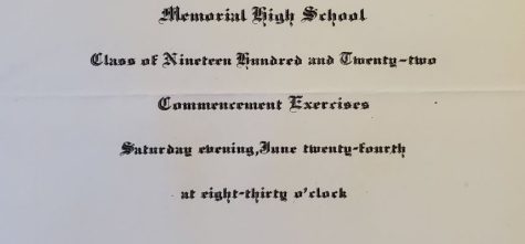 Invitation for the first commencement ceremony at Pelham Memorial High School.