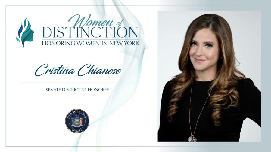 Cristina Chianese honored as woman of distinction by State Sen. Biaggi