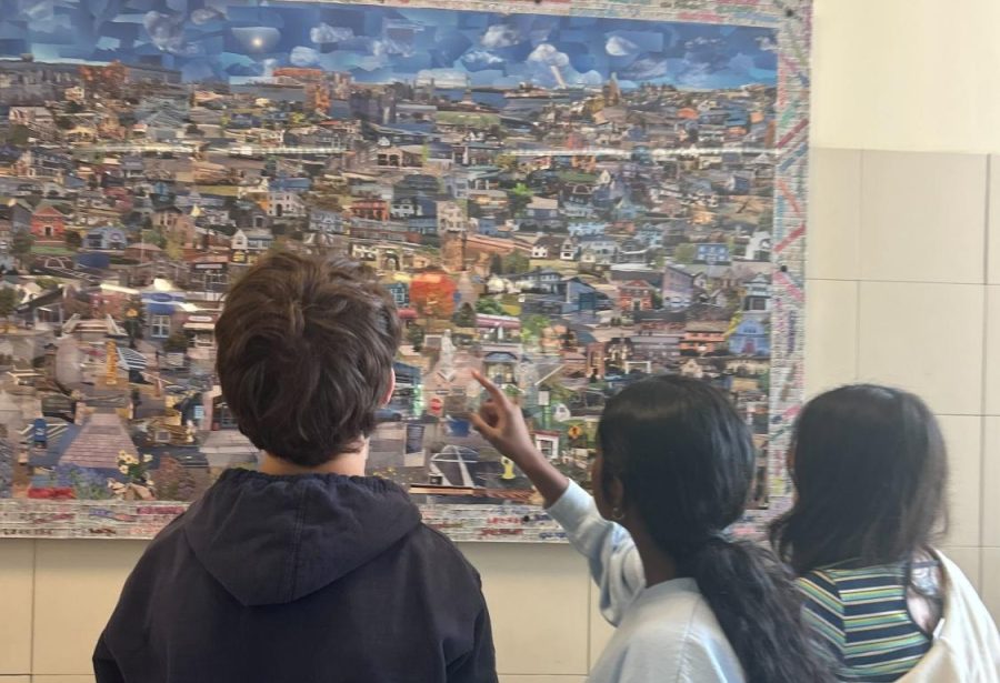 PMS eighth graders unveil mural created in collaboration with Connecticut artist