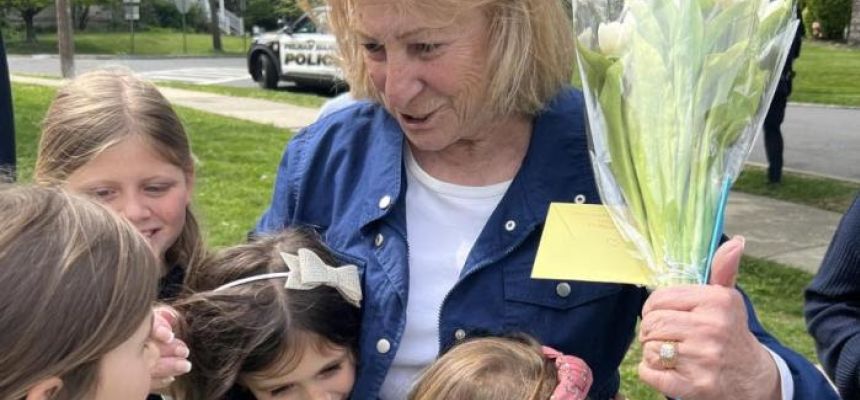 Ro Licata retires as Prospect Hill crossing guard—and gets big send off from kids and Pelham Manor police