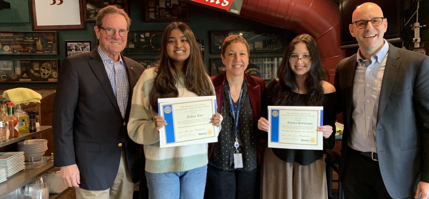 PMHS seniors Annika Halvorson and Aadita Roy named Scholars of the Month by Rotary