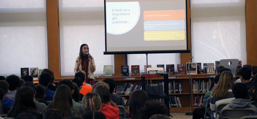 Middle schoolers explore science fiction with visit by bestselling author Jasmine Warga