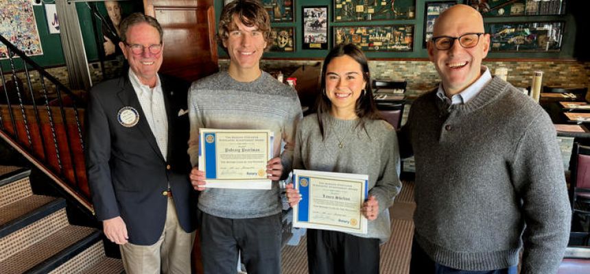 Padraig Pearlman and Laura Shelton named Rotary Scholars of the Month