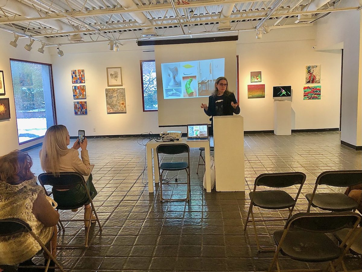 Janice DeMarino, Allison Ciampi and Kim White describe their artistic journeys at Pelham Art Center event