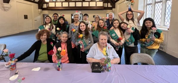 Snapshot: Girl Scouts join Pelham Seniors to decorate vases
