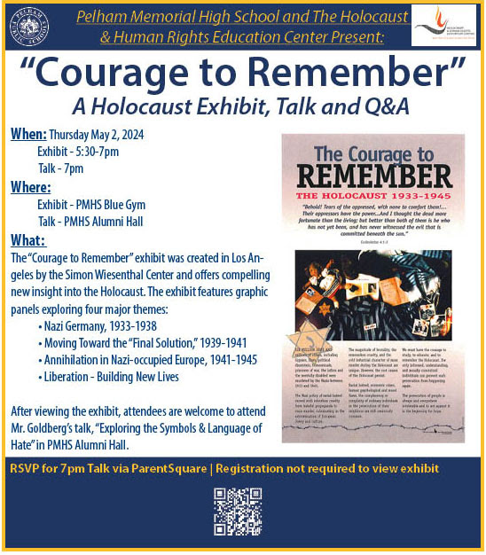Courage to Remember Holocaust exhibit and lecture open to public at PMHS