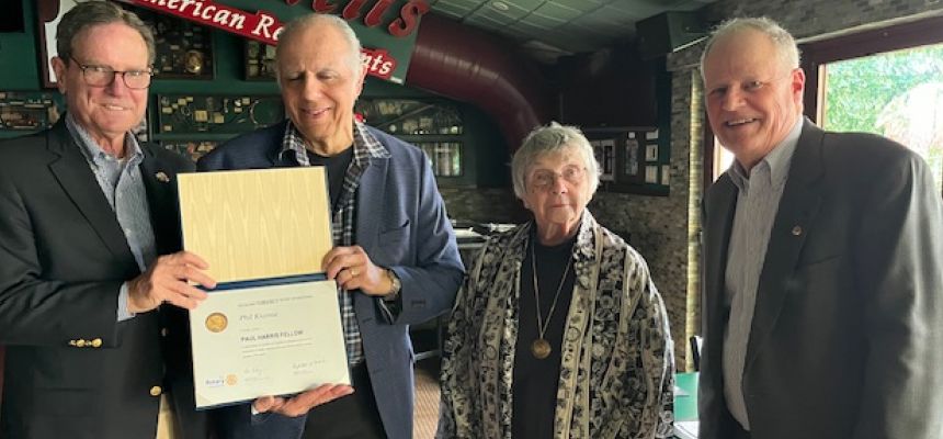 Pelham Rotary recognizes new Paul Harris Fellows Phil Kiamie, Louise Hayes and Bob Dawson