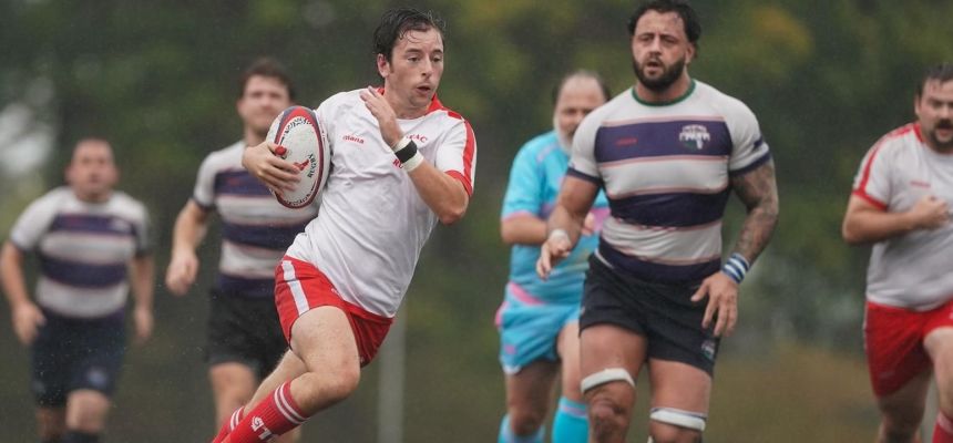 Snapshot: Luke Persanis speeds to score for NYAC Rugby versus NYRFC at Travers Island