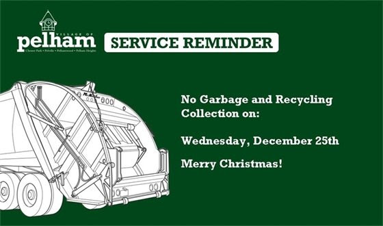 Holiday Alert: Village of Pelham trash pick-up schedule for week of Christmas