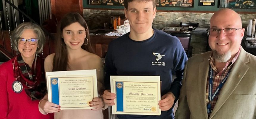 PMHS seniors Plum Durham and Malachy Pearlman named Rotary Scholars of the Month