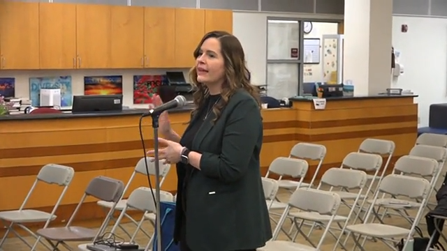 Jennifer Mangone after being confirmed as principal of Siwanoy Elementary School