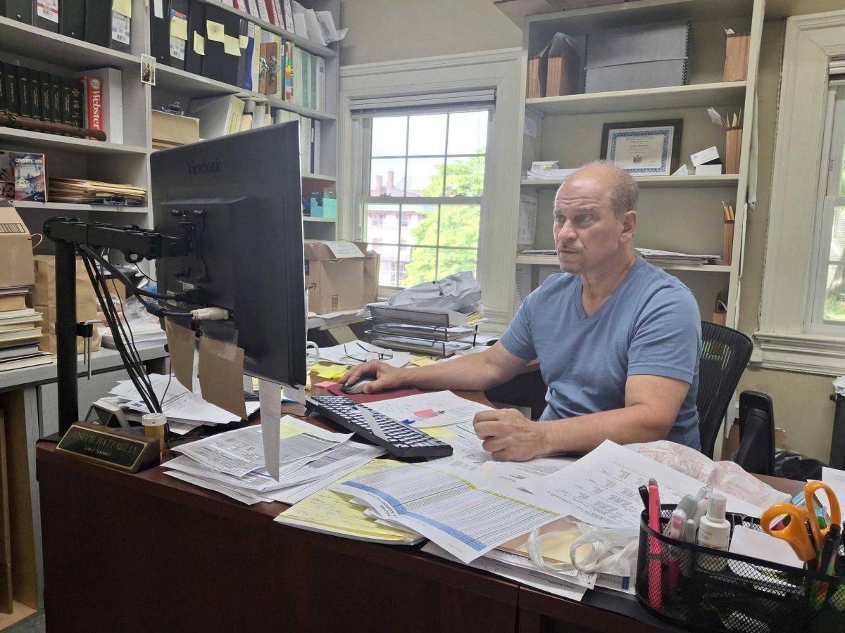 Town of Pelham Assessor Joe Battaglia in his office