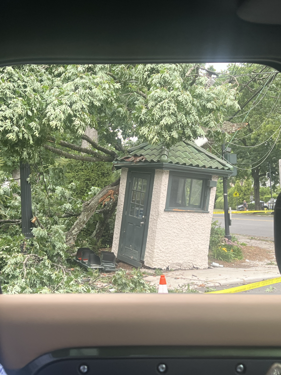 Wild weather wreaks havoc in Pelham over July 4th weekend; historic police booth at Four Corners damaged